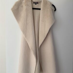 Cream faux fur sweater Vest